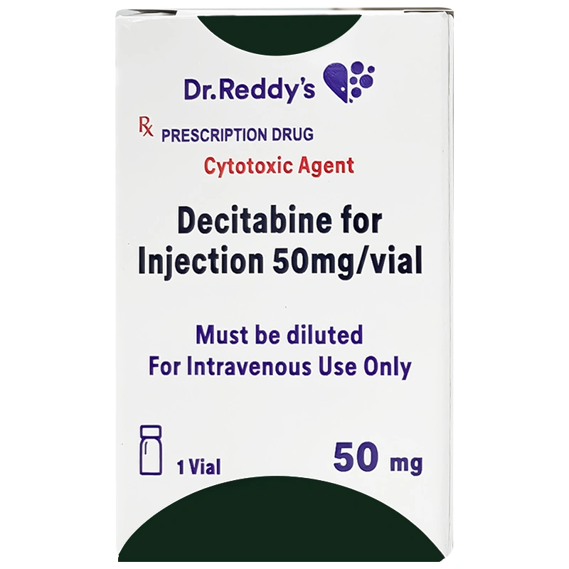 Bột pha tiêm Decitabine Dr.Reddy's 50mg trị bệnh bạch cầu dòng tủy cấp hộp 1 lọ 50mg - 